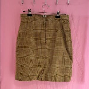 Vintage Tan Plaid Women's Skirt